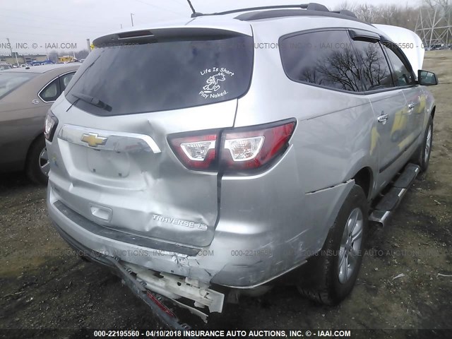 1GNKRFED1DJ101133 - 2013 CHEVROLET TRAVERSE LS SILVER photo 4