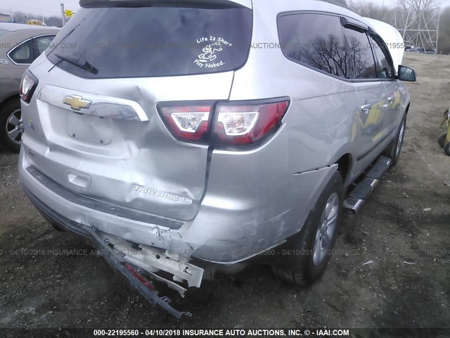 1GNKRFED1DJ101133 - 2013 CHEVROLET TRAVERSE LS SILVER photo 6