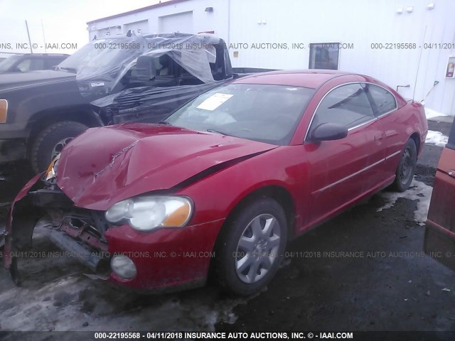 4C3AG42G74E074223 - 2004 CHRYSLER SEBRING LX RED photo 2