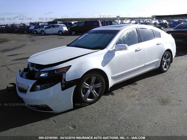 19UUA9F57DA000889 - 2013 ACURA TL TECH WHITE photo 2