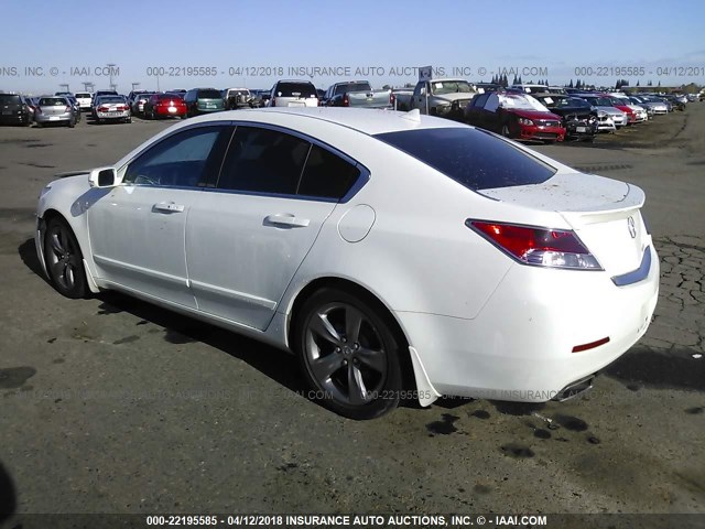 19UUA9F57DA000889 - 2013 ACURA TL TECH WHITE photo 3