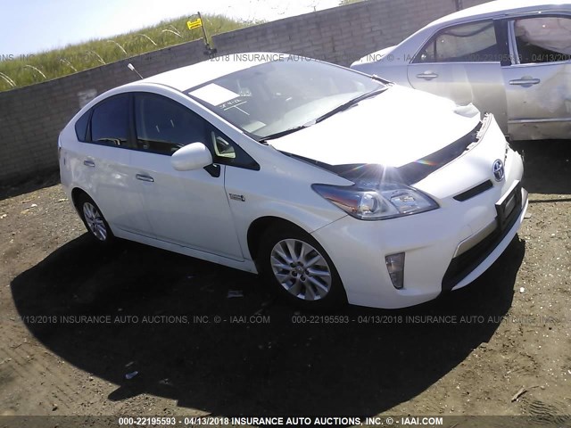 JTDKN3DP0C3009187 - 2012 TOYOTA PRIUS PLUG-IN  WHITE photo 1