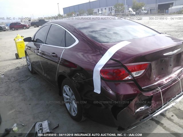 1C3CCCAB7FN710843 - 2015 CHRYSLER 200 LIMITED RED photo 3