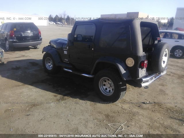 1J4FA49S65P388086 - 2005 JEEP WRANGLER / TJ SPORT BLACK photo 3