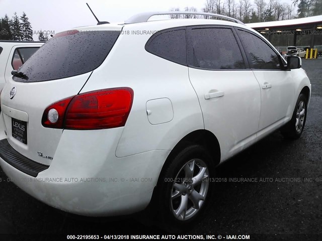 JN8AS58V98W121893 - 2008 NISSAN ROGUE S/SL WHITE photo 4