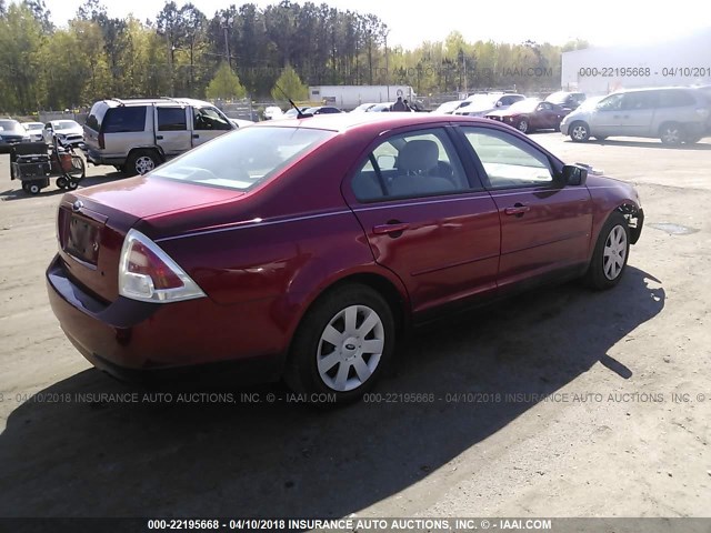3FAHP06Z38R188048 - 2008 FORD FUSION S RED photo 4