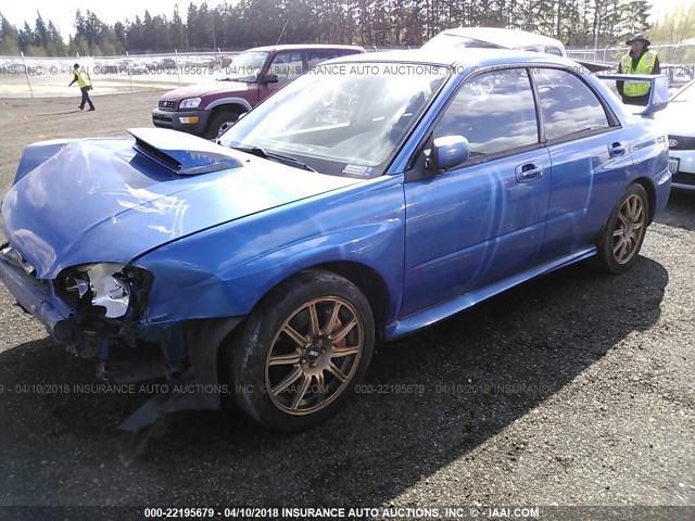 JF1GD70664L518351 - 2004 SUBARU IMPREZA WRX STI BLUE photo 2