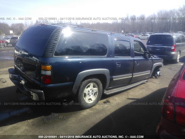 1GNFK16Z94J245144 - 2004 CHEVROLET SUBURBAN K1500 BLUE photo 4