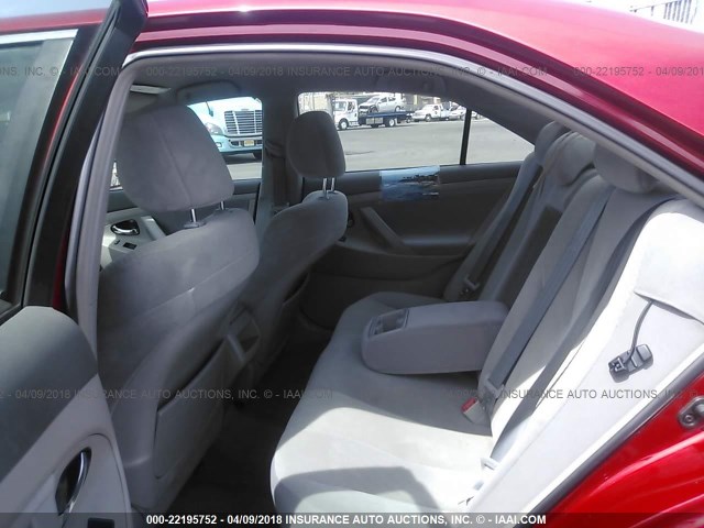 4T4BE46K58R023810 - 2008 TOYOTA CAMRY CE/LE/XLE/SE RED photo 8