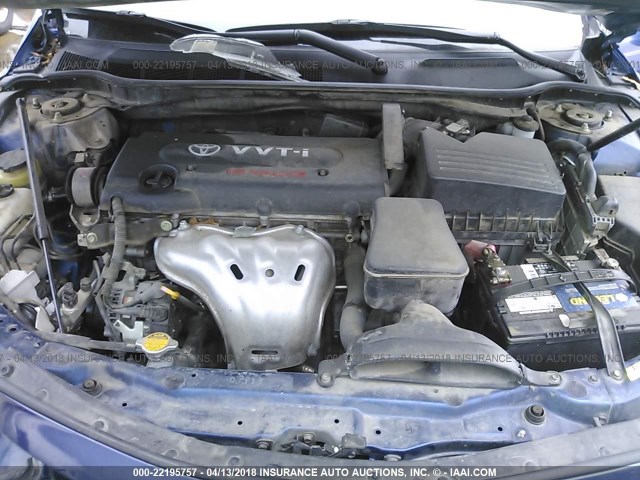 4T1BE46K98U240965 - 2008 TOYOTA CAMRY CE/LE/XLE/SE BLUE photo 10