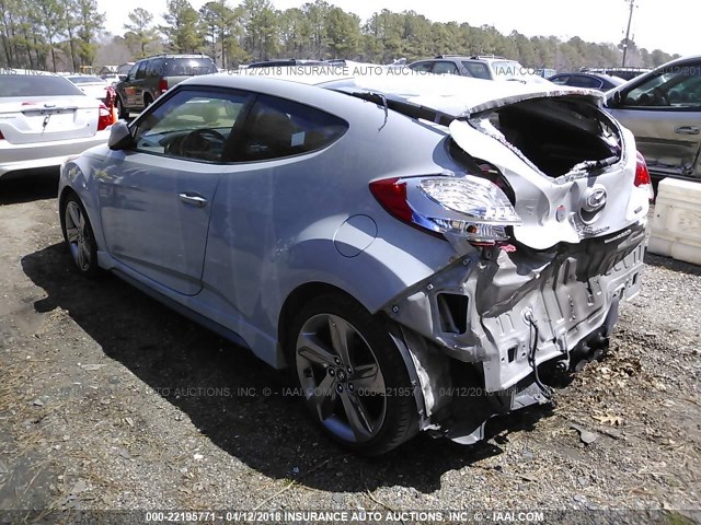 KMHTC6AE6EU197186 - 2014 HYUNDAI VELOSTER TURBO GRAY photo 3