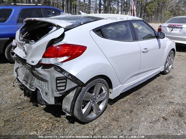 KMHTC6AE6EU197186 - 2014 HYUNDAI VELOSTER TURBO GRAY photo 4