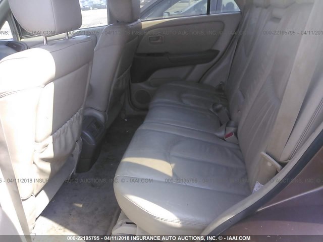 JT6HF10U4X0057779 - 1999 LEXUS RX 300 BROWN photo 8