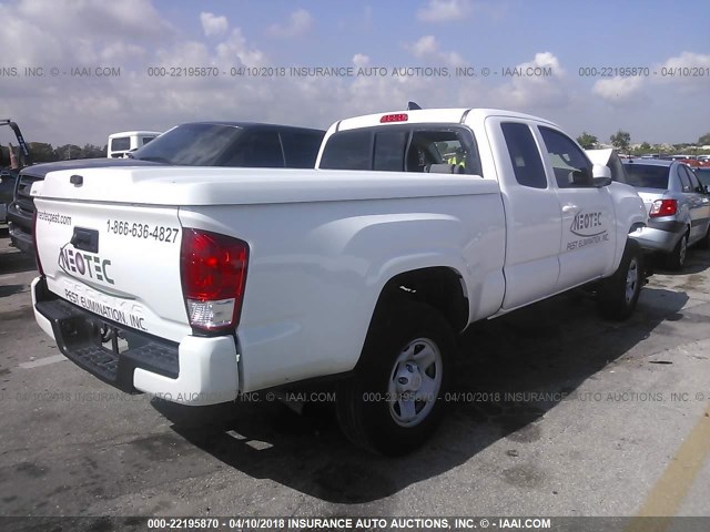 5TFRX5GN2GX071557 - 2016 TOYOTA TACOMA ACCESS CAB/SR/SR5 WHITE photo 4