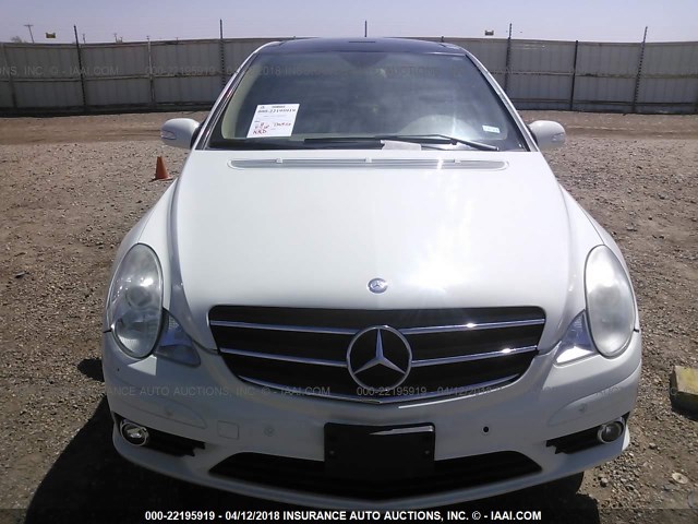 4JGCB65E39A091251 - 2009 MERCEDES-BENZ R 350 4MATIC WHITE photo 6