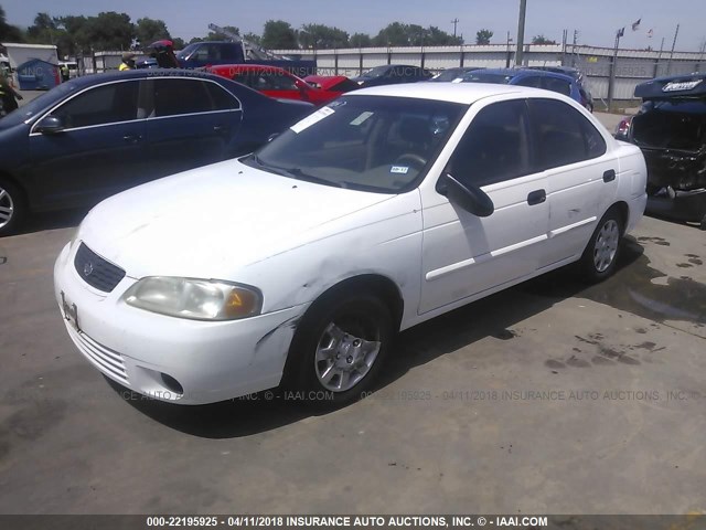 3N1CB51D82L659426 - 2002 NISSAN SENTRA XE/GXE WHITE photo 2