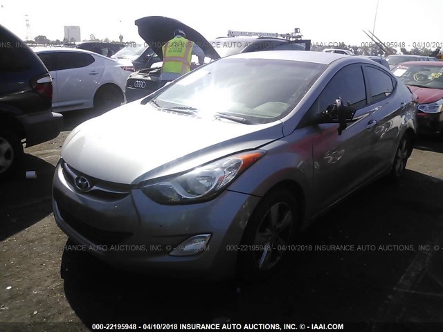 KMHDH4AE7CU386002 - 2012 HYUNDAI ELANTRA GLS/LIMITED GRAY photo 2