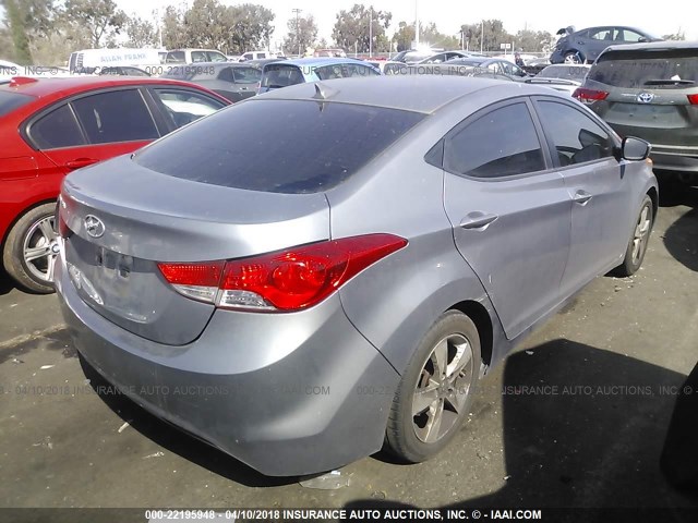 KMHDH4AE7CU386002 - 2012 HYUNDAI ELANTRA GLS/LIMITED GRAY photo 4