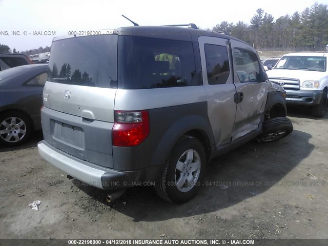 5J6YH27544L019318 - 2004 HONDA ELEMENT EX GRAY photo 4