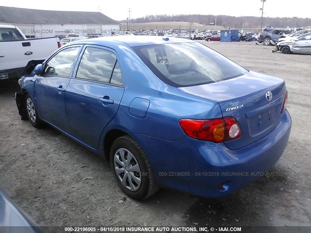 JTDBL40E199080243 - 2009 TOYOTA COROLLA LE/XLE BLUE photo 3