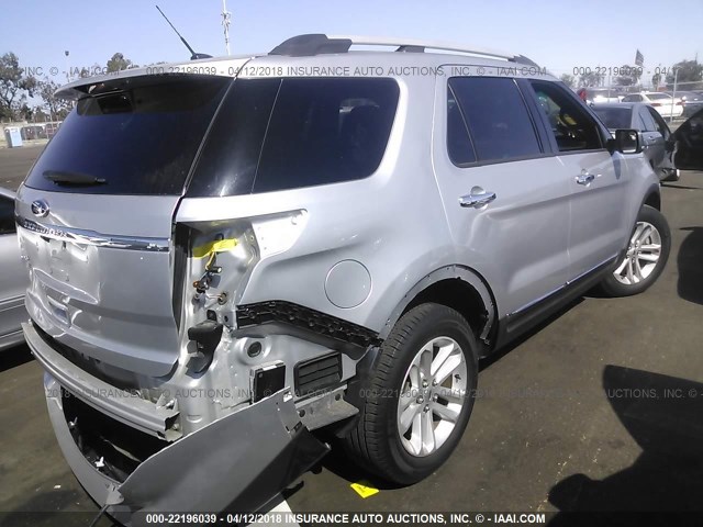 1FM5K7D88DGB27709 - 2013 FORD EXPLORER XLT SILVER photo 4