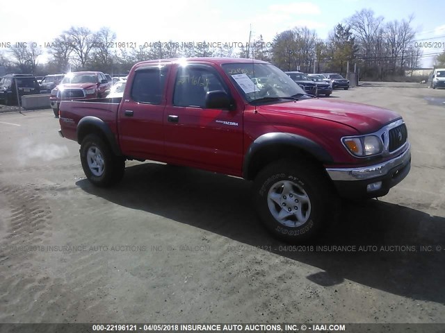 5TEHN72N74Z397203 - 2004 TOYOTA TACOMA DOUBLE CAB RED photo 1