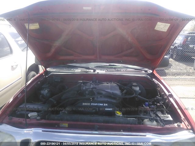 5TEHN72N74Z397203 - 2004 TOYOTA TACOMA DOUBLE CAB 红色 照片 10