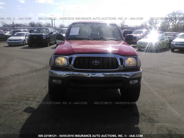 5TEHN72N74Z397203 - 2004 TOYOTA TACOMA DOUBLE CAB RED photo 6