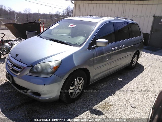 5FNRL38776B122561 - 2006 HONDA ODYSSEY EXL BLUE photo 2