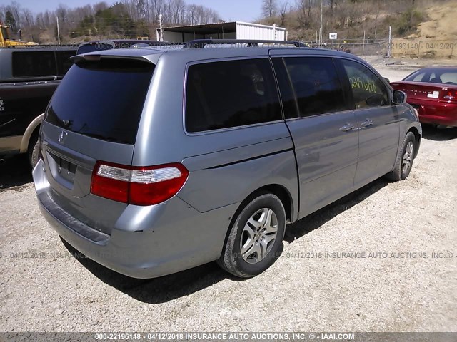 5FNRL38776B122561 - 2006 HONDA ODYSSEY EXL BLUE photo 4