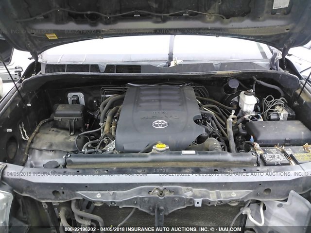 5TFUM5F18DX046093 - 2013 TOYOTA TUNDRA DOUBLE CAB SR5 GRAY photo 10