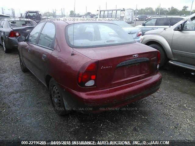 KLATA52602B693868 - 2002 DAEWOO LANOS S RED photo 3