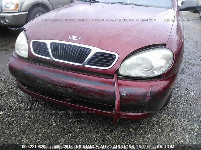 KLATA52602B693868 - 2002 DAEWOO LANOS S RED photo 6