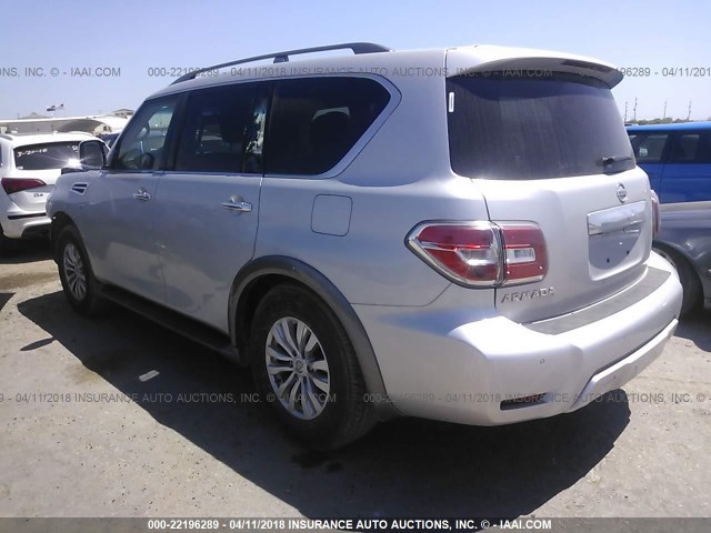 JN8AY2ND8H9006211 - 2017 NISSAN ARMADA SV/SL/PLATINUM SILVER photo 3