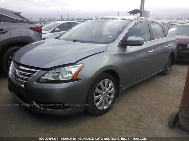 3N1AB7AP9EY234088 - 2014 NISSAN SENTRA S/SV/SR/SL GRAY photo 2