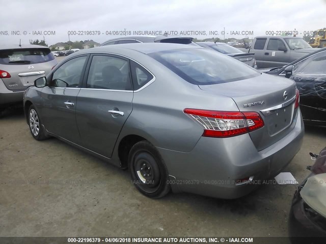 3N1AB7AP9EY234088 - 2014 NISSAN SENTRA S/SV/SR/SL GRAY photo 3