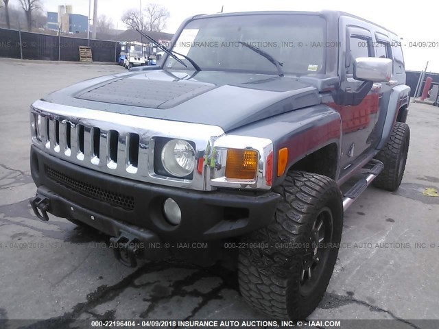 5GTDN13E578100633 - 2007 HUMMER H3 BLUE photo 2