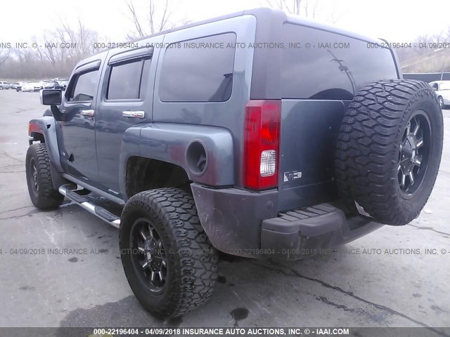 5GTDN13E578100633 - 2007 HUMMER H3 BLUE photo 3