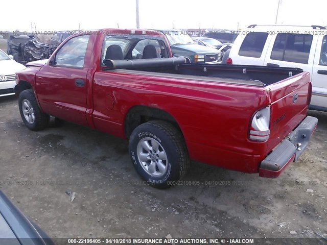 1D7FL36K84S528929 - 2004 DODGE DAKOTA SPORT RED photo 3