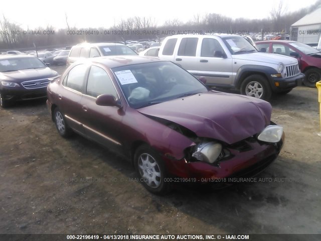 KMHJF35F6YU016026 - 2000 HYUNDAI ELANTRA GLS BURGUNDY photo 1