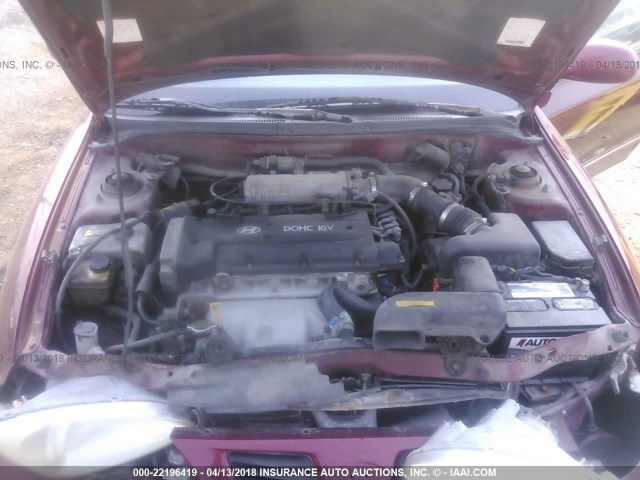 KMHJF35F6YU016026 - 2000 HYUNDAI ELANTRA GLS BURGUNDY photo 10