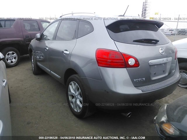 JN8AS5MV8BW682003 - 2011 NISSAN ROGUE S/SV/KROM ნაცრისფერი ფოტო 3