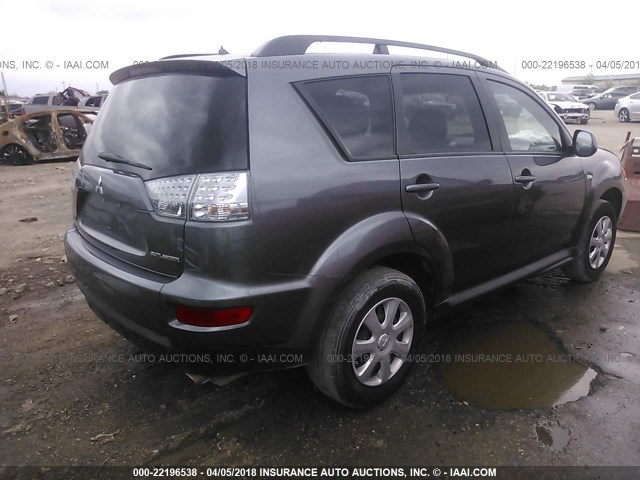 JA4AS2AW6CU025070 - 2012 MITSUBISHI OUTLANDER ES ნაცრისფერი ფოტო 4