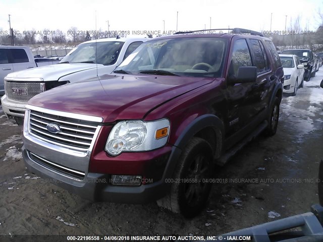 1FMEU73E26UA09306 - 2006 FORD EXPLORER XLT RED photo 2