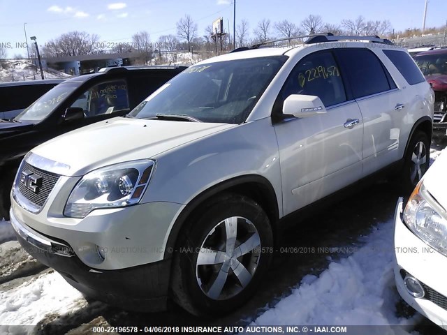 1GKKRRED7BJ226438 - 2011 GMC ACADIA SLT-1 WHITE photo 2