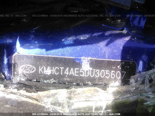 KMHCT4AE5DU305607 - 2013 HYUNDAI ACCENT GLS/GS BLUE photo 9