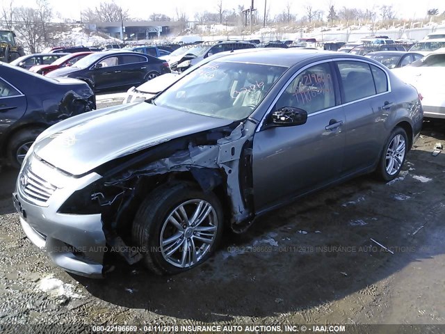 JN1CV6AR2DM763671 - 2013 INFINITI G37 GRAY photo 2