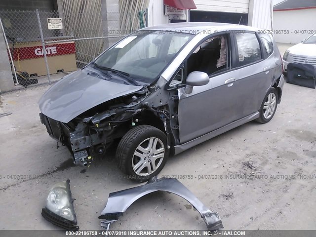 JHMGD37647S065221 - 2007 HONDA FIT S GRAY photo 2