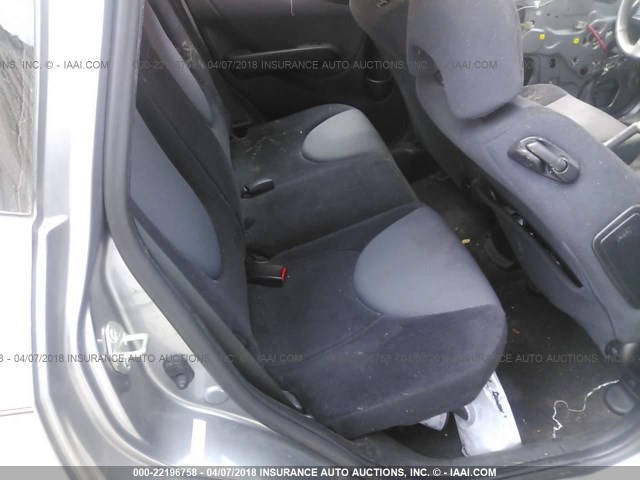 JHMGD37647S065221 - 2007 HONDA FIT S GRAY photo 8