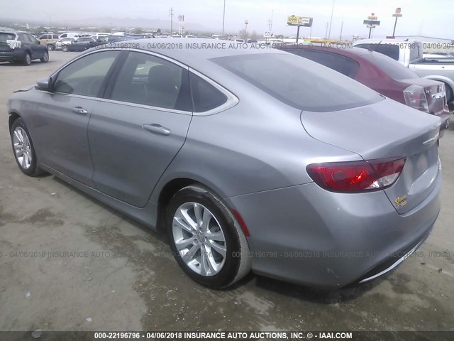 1C3CCCAB3FN578065 - 2015 CHRYSLER 200 LIMITED SILVER photo 3